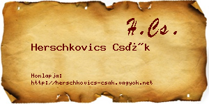 Herschkovics Csák névjegykártya